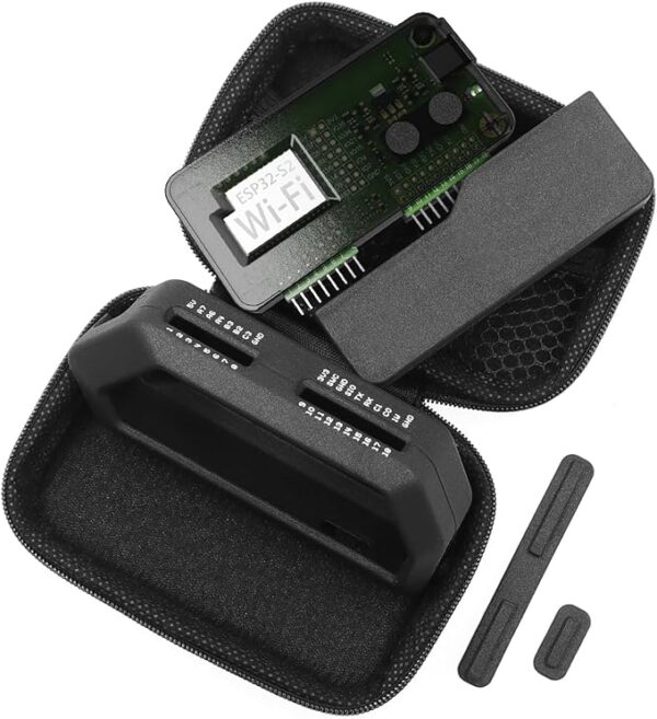 HCJYC 5 in 1 Protective Case Set for Flipper Zero & for Flipper Zero Wi-Fi Dev Board V1 ESP32-S2, Accessories for Flipper Zero & WiFi Dev Board - Black with Carrying Case (Black Set) - Image 2