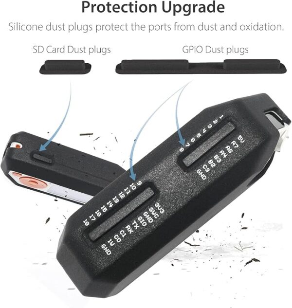 HCJYC 5 in 1 Protective Case Set for Flipper Zero & for Flipper Zero Wi-Fi Dev Board V1 ESP32-S2, Accessories for Flipper Zero & WiFi Dev Board - Black with Carrying Case (Black Set) - Image 4